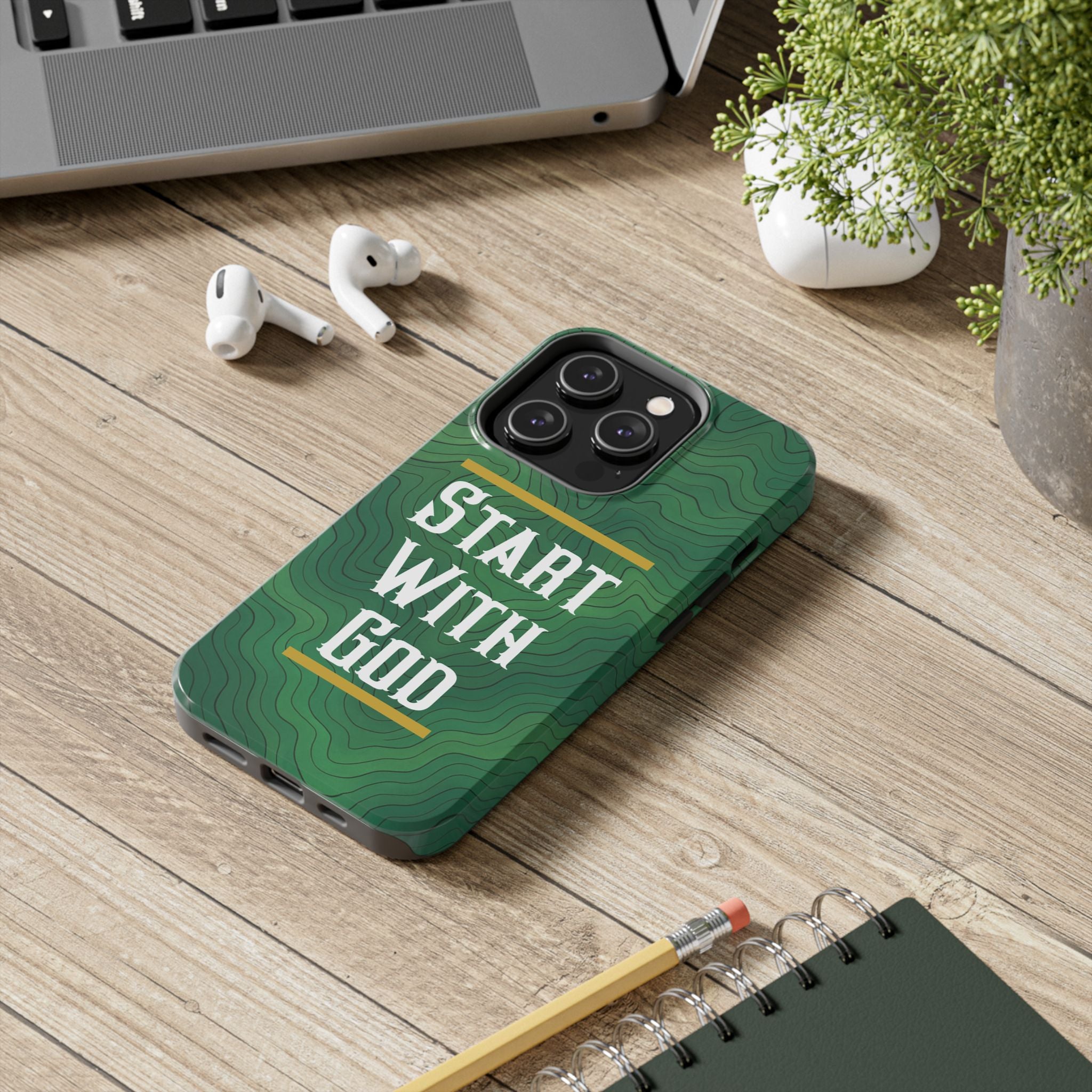 Start with God - Phone Case