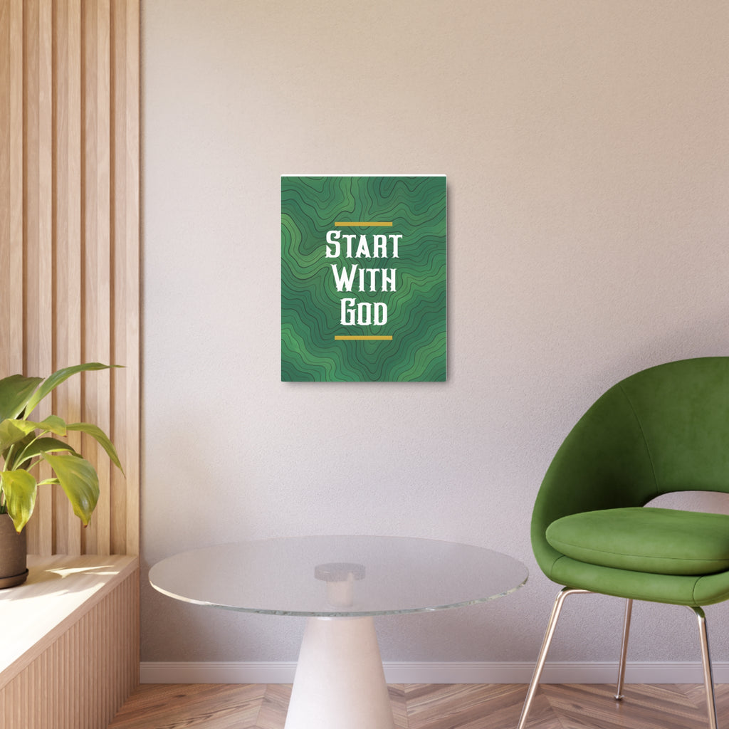 Start with God Metal Art Sign