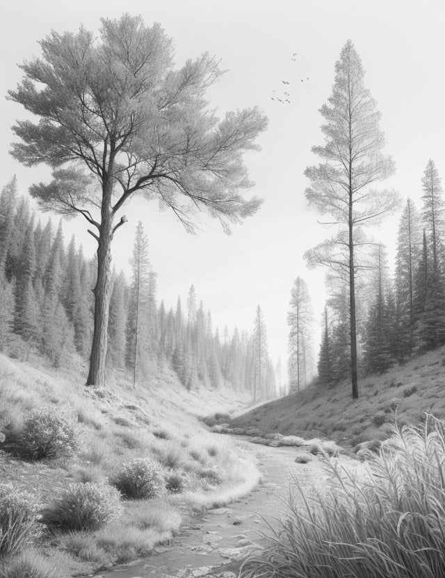 Monochromatic Ink Nature Collection