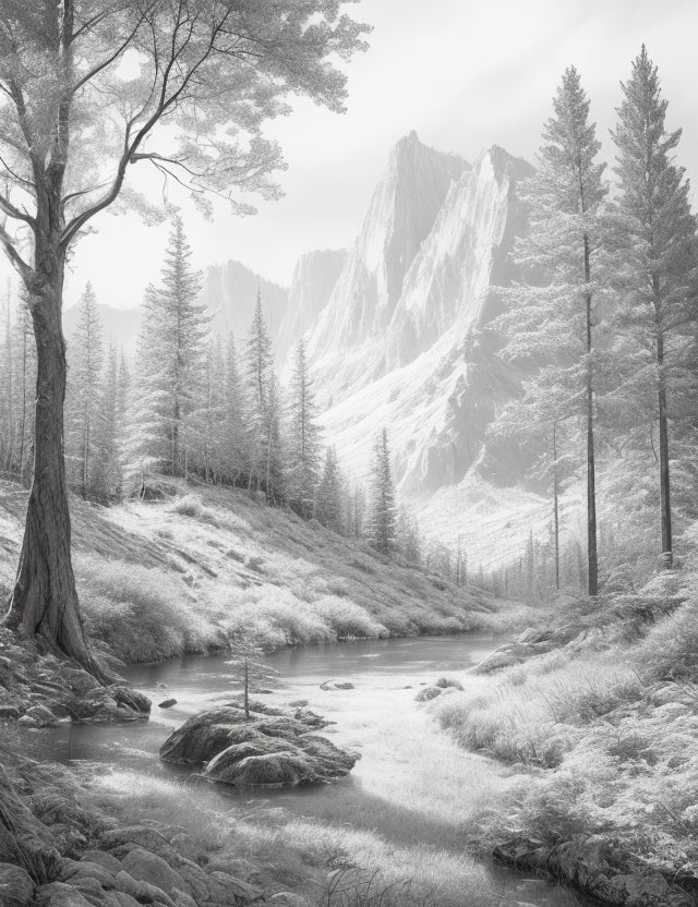Monochromatic Ink Nature Collection